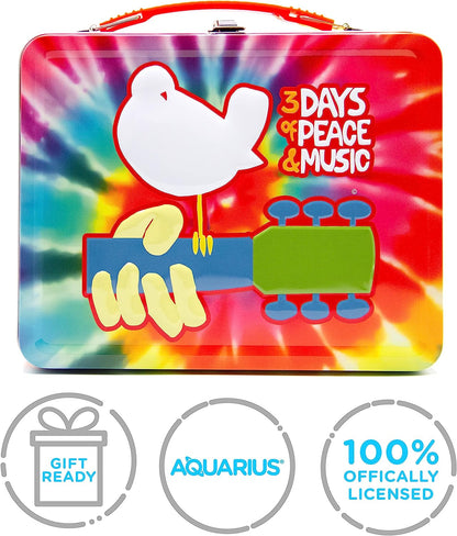 AQUARIUS Woodstock Fun Box - Sturdy Tin Storage Box with Plastic Handle & Embossed Front Cover - Officially Licensed Woodstock Merchandise & Collectible Gift for Kids, Teens & Adults