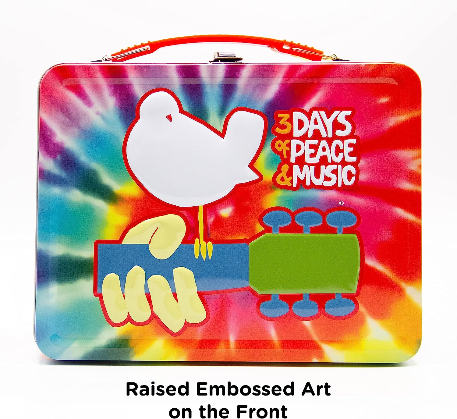 AQUARIUS Woodstock Fun Box - Sturdy Tin Storage Box with Plastic Handle & Embossed Front Cover - Officially Licensed Woodstock Merchandise & Collectible Gift for Kids, Teens & Adults