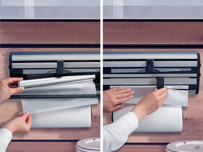 Leifheit Wall roll holder, Stainless Steel, Silver, 38.5 x 16.2 x 8.5 cm