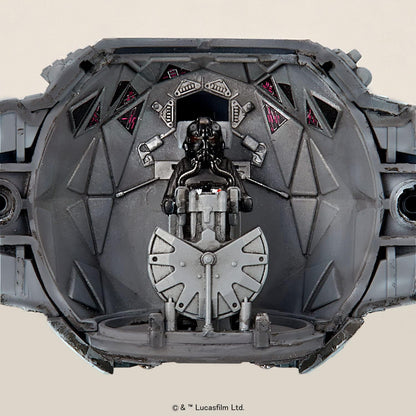 Revell (Bandai Original 01212 Star Wars TIE Interceptor 1:72 Scale Unbuilt/Pre-Coloured/Clip-Together (Non-Glue) Plastic Model Kit with Display Base