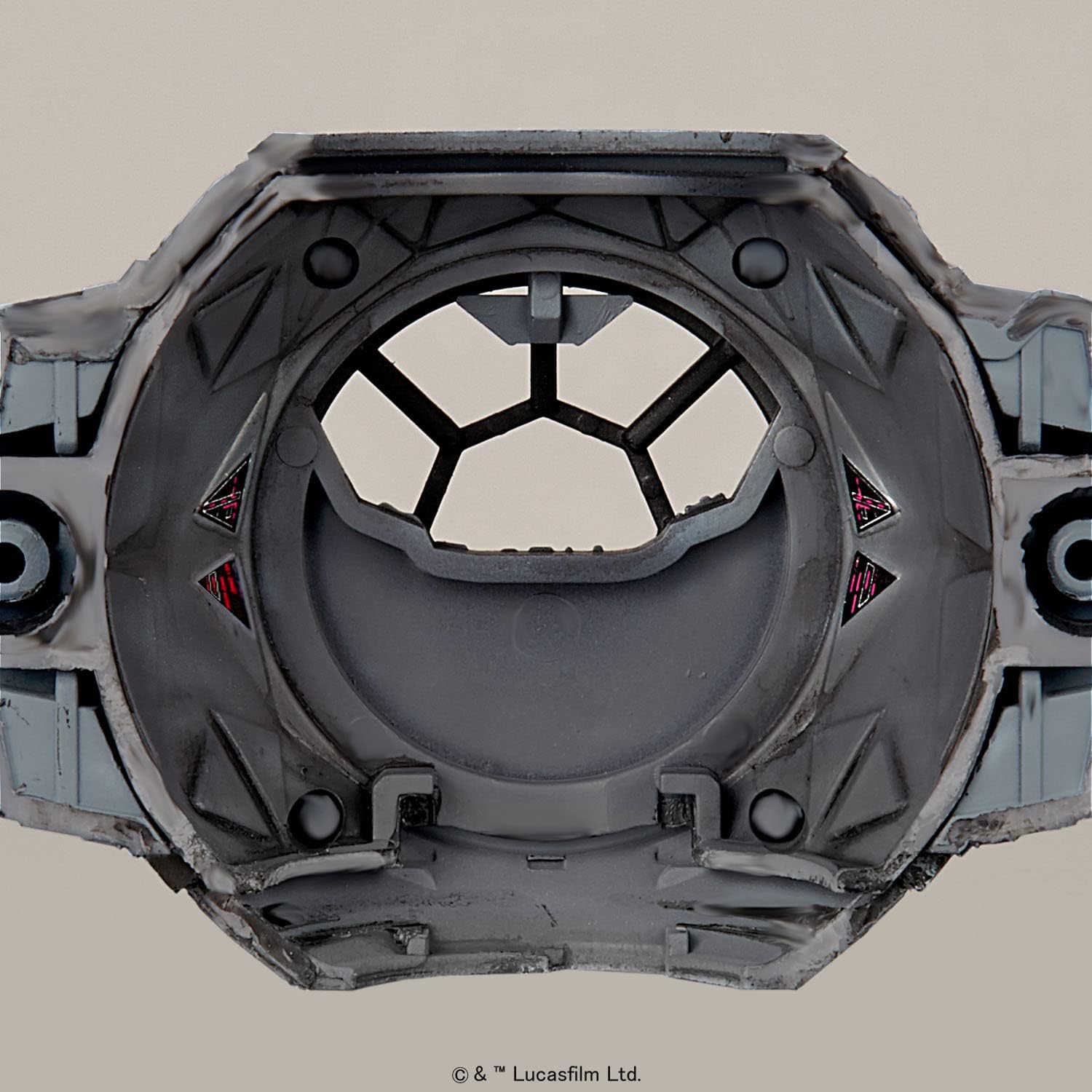 Revell (Bandai Original 01212 Star Wars TIE Interceptor 1:72 Scale Unbuilt/Pre-Coloured/Clip-Together (Non-Glue) Plastic Model Kit with Display Base