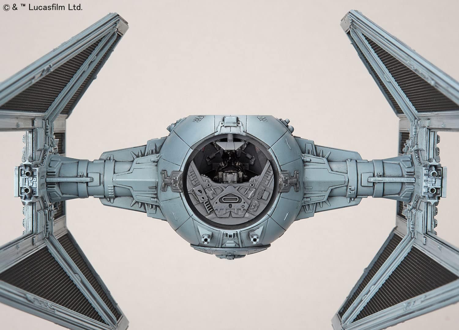 Revell (Bandai Original 01212 Star Wars TIE Interceptor 1:72 Scale Unbuilt/Pre-Coloured/Clip-Together (Non-Glue) Plastic Model Kit with Display Base