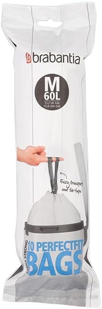 Brabantia PerfectFit Bin Bags Vuilniszakken ( M ) 60 LTR 10 Pcs