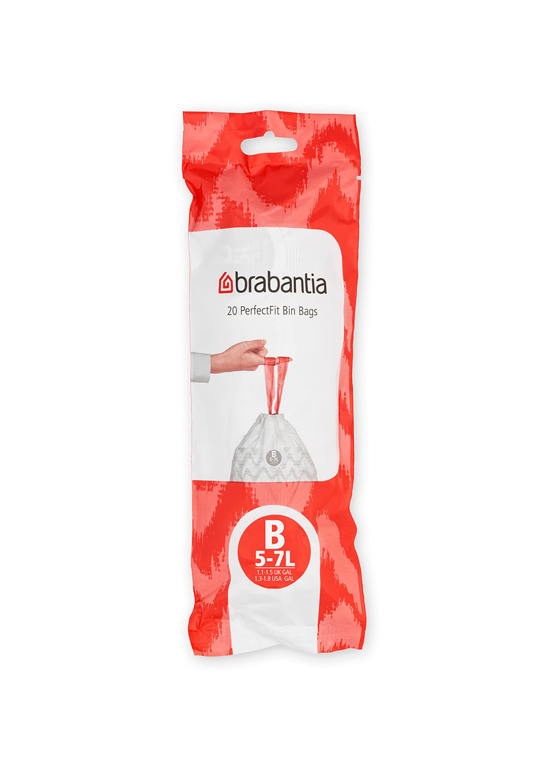 Brabantia PerfectFit Bin Bags Vuilniszakken ( B ) 5 LTR 20 Pcs