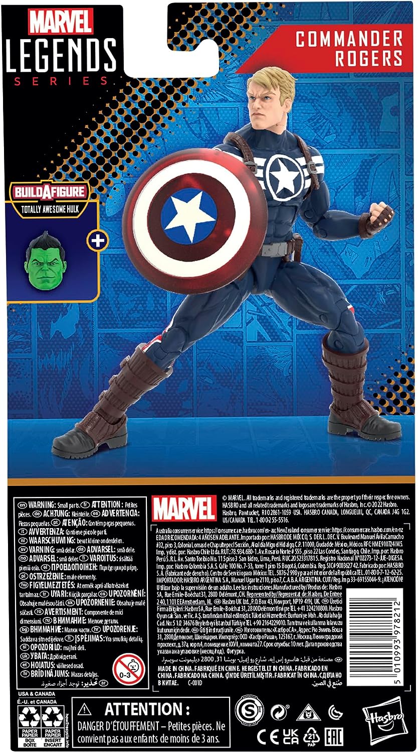 Marvel Hasbro, Legends Series, Comandante Rogers, Action Figure da 15 cm Ispirata Comics