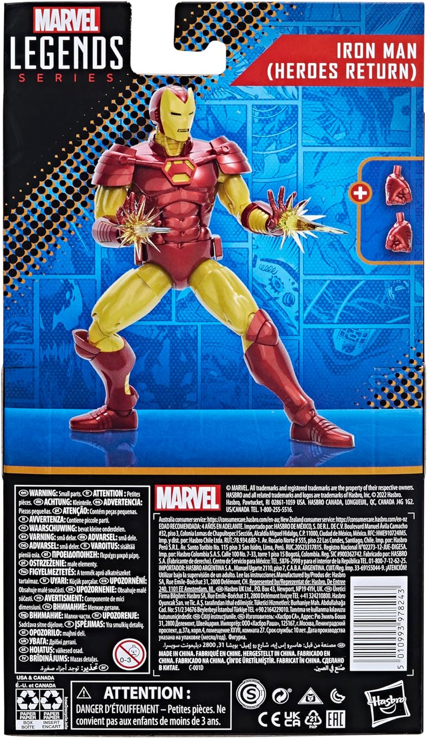 Marvel Legends Series-Figura de Iron Man (Heroes Return) de 15 cm-Cómics (Hasbro F36865X0