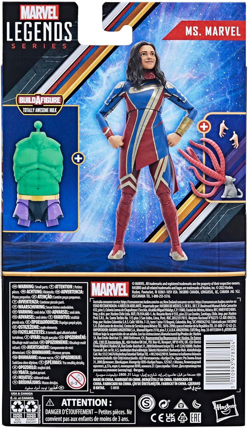 Marvel The Marvels Toys Sra Legends Series-Figura de Ms 15 cm-Película Capitana 2, Color Azul, Medium (Hasbro F36825X0