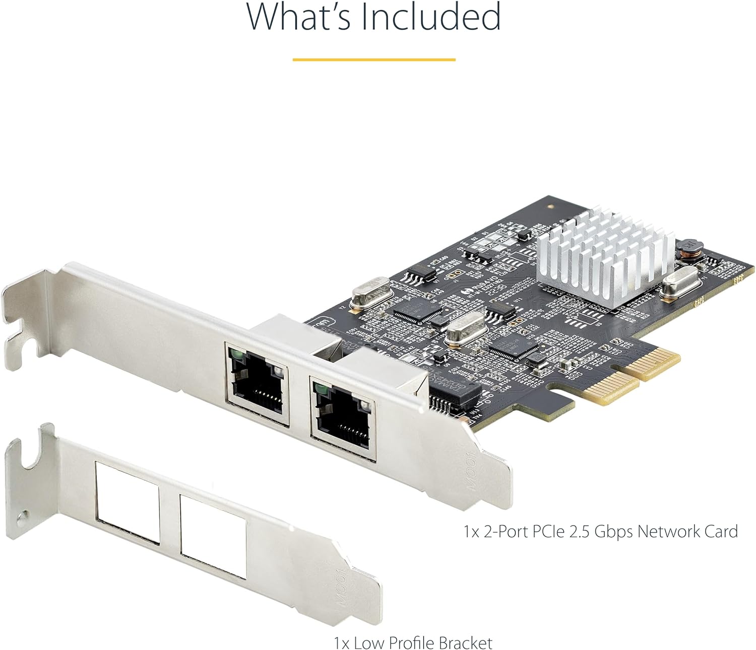 StarTech.com 2-Port 2.5Gbps NBASE-T PCIe Network Card, Intel I225-V, Dual-Port Computer Network Card, Multi-Gigabit NIC, PCI Express Server LAN Card, Desktop Ethernet Interface (PR22GI-NETWORK-CARD