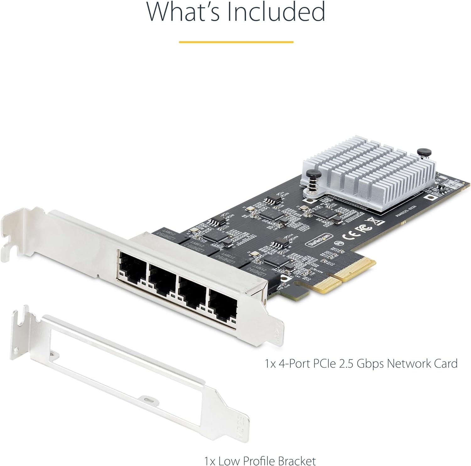 StarTech.com 4-Port 2.5Gbps NBASE-T PCIe Network Card, Intel I225-V, Quad-Port Computer Network Card, Multi-Gigabit NIC, PCI Express Server LAN Card, Desktop Ethernet Interface (PR42GI-NETWORK-CARD
