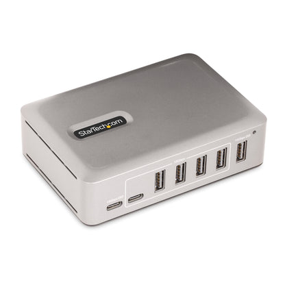 StarTech.com 7-Port USB-C Hub - 5x USB-A/2x USB-C - Self-Powered w/65W Power Supply - USB 3.1 10Gbps - Desktop/Laptop USB Hub w/3ft USB-IF Certified Locking Cable - USB C Splitter (10G5A2CS-USB-C-HUB