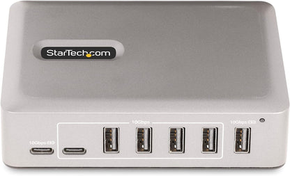 StarTech.com 7-Port USB-C Hub - 5x USB-A/2x USB-C - Self-Powered w/65W Power Supply - USB 3.1 10Gbps - Desktop/Laptop USB Hub w/3ft USB-IF Certified Locking Cable - USB C Splitter (10G5A2CS-USB-C-HUB