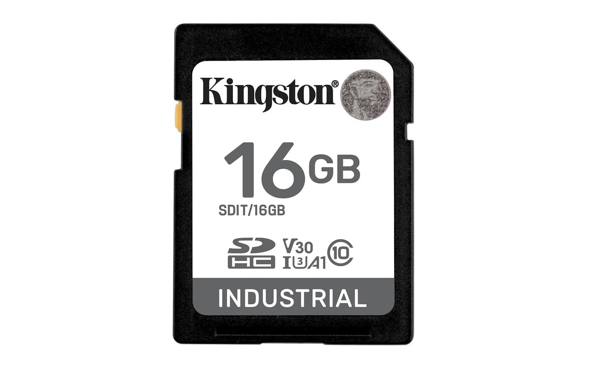 Kingston Industrial SD Card, Up to 100MB/s, High Endurance, UHS-I U3 V30 A1, (SDIT/16GB
