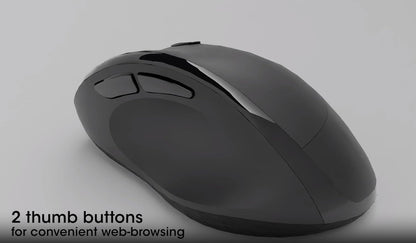 Manhattan 190237 Ergonomische Wireless Maus mit USB-A und USB-C™ 2-in-1 Receiver schwarz