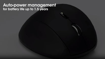 Manhattan 190237 Ergonomische Wireless Maus mit USB-A und USB-C™ 2-in-1 Receiver schwarz