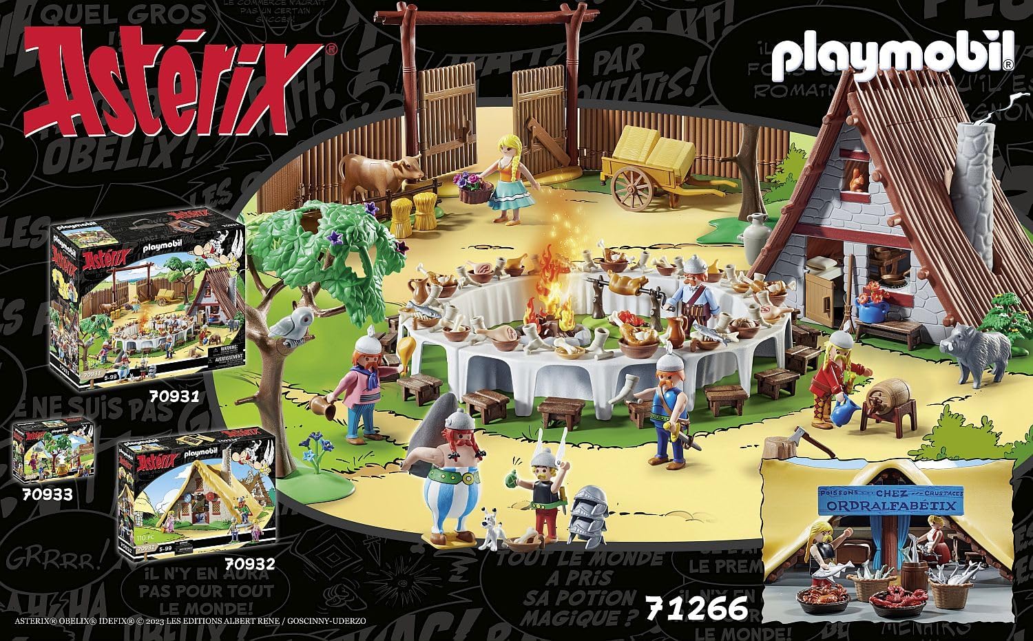 Playmobil 71266 Asterix: Hut of Unhygienix, Unhygienix and his wife Bacteria, collection play figures, asterix collectors and fans, fun imaginative role play, playsets suitable for children ages 5+