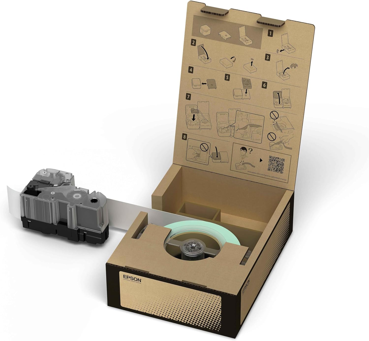 BR-VN50WB-E CONSUMABLES: TAPES VINYL LABELTAPE WHT/BLK 50MM 45M