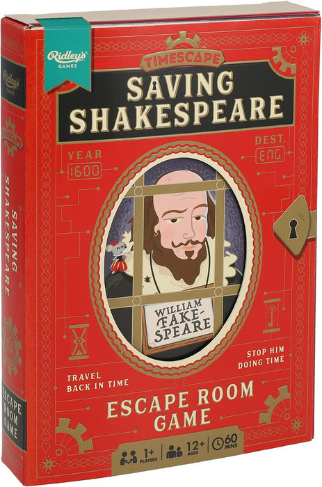 Ridley's Games Timescape Saving Shakespeare | Escape Room Adventure | Age 12+ | 1+ Players | 90 Minutes of Fun Family Board Game for Game Night, Party Game for Adults and Kids