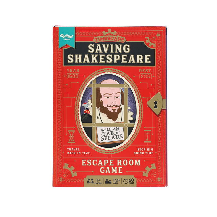 Ridley's Games Timescape Saving Shakespeare | Escape Room Adventure | Age 12+ | 1+ Players | 90 Minutes of Fun Family Board Game for Game Night, Party Game for Adults and Kids