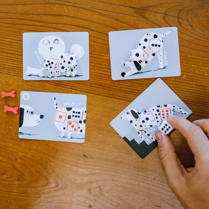 CMYK Spots - A game about rolling dice, pushing your luck and dogs - For ages 10+. 1-4 Players, 20-30 minutes play time, Board Game, Ideal for Travel and Holidays