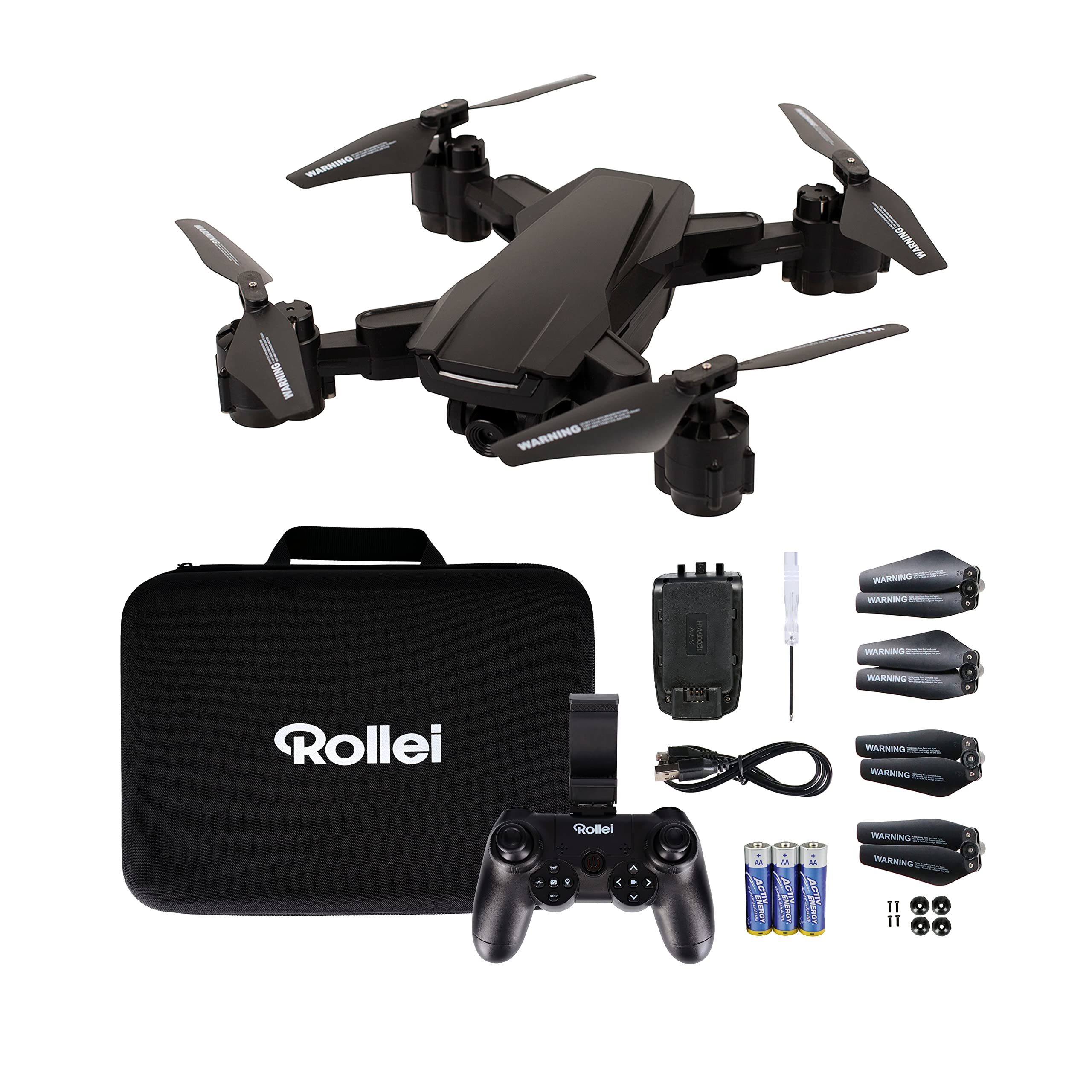 Rollei Fly 80 Combo Drone, WiFi Live Image Transmission, 6-Axis Gyroscope, Long Flight Time, App Control and Includes Remote Control