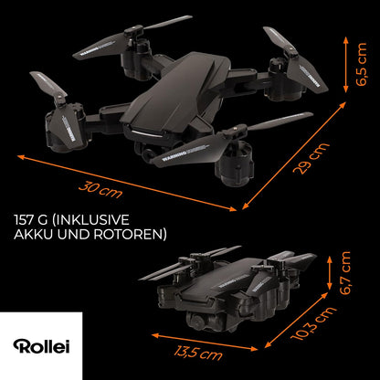 Rollei Fly 80 Combo Drone, WiFi Live Image Transmission, 6-Axis Gyroscope, Long Flight Time, App Control and Includes Remote Control