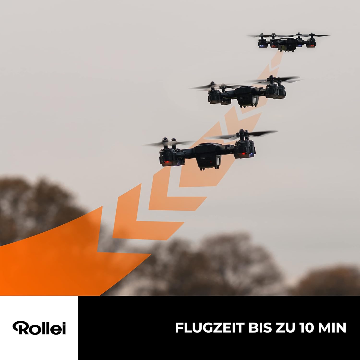 Rollei Fly 80 Combo Drone, WiFi Live Image Transmission, 6-Axis Gyroscope, Long Flight Time, App Control and Includes Remote Control