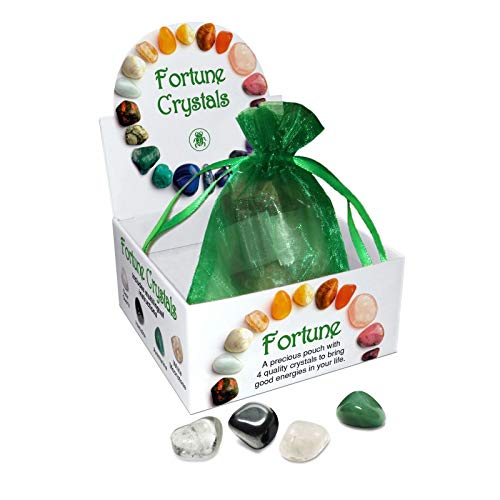Fortune Crystal Talismans: 4 crystals in a velvet bag with instruction booklet