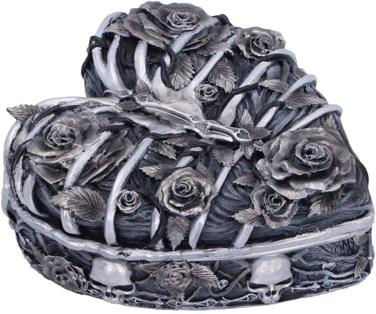 Nemesis Now Caged Heart Box, Silver, 10.5cm