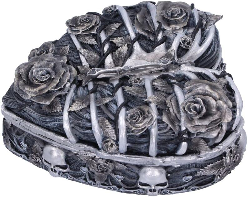 Nemesis Now Caged Heart Box, Silver, 10.5cm