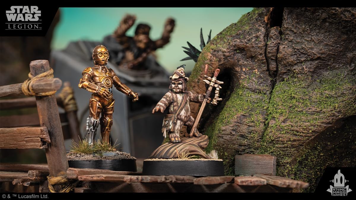 Atomic Mass Games | Star Wars Legion: Logray & Wicket Commander Expansion | Miniatures Game | Ages 14+ | 2 Players | 90 Minutes Playing Time