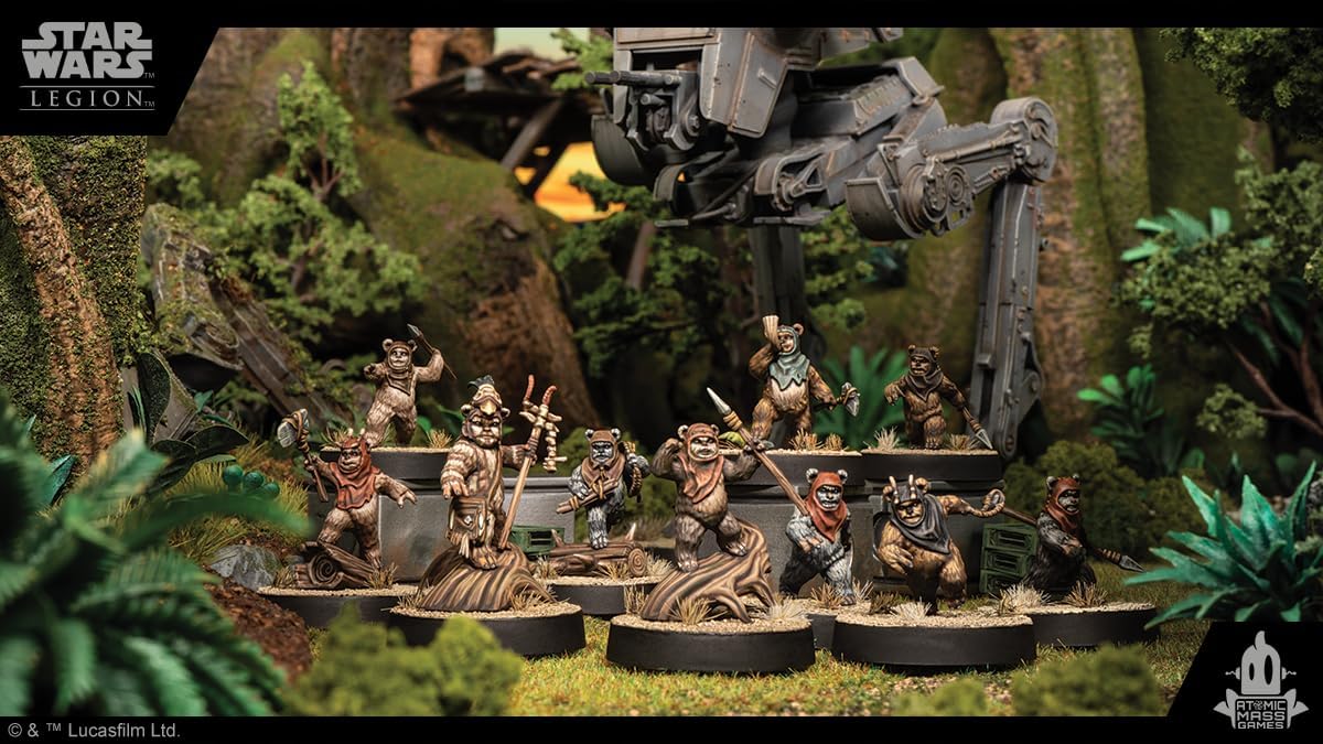 Atomic Mass Games | Star Wars Legion: Logray & Wicket Commander Expansion | Miniatures Game | Ages 14+ | 2 Players | 90 Minutes Playing Time