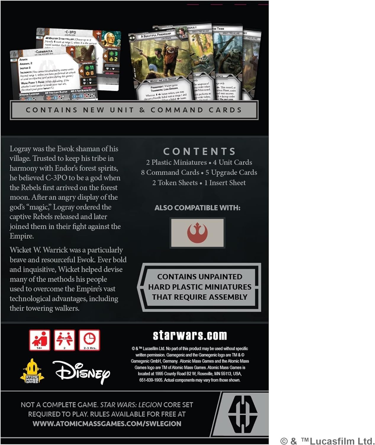 Atomic Mass Games | Star Wars Legion: Logray & Wicket Commander Expansion | Miniatures Game | Ages 14+ | 2 Players | 90 Minutes Playing Time