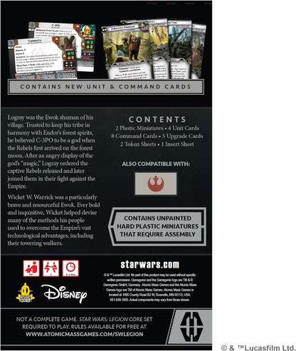 Atomic Mass Games | Star Wars Legion: Logray & Wicket Commander Expansion | Miniatures Game | Ages 14+ | 2 Players | 90 Minutes Playing Time