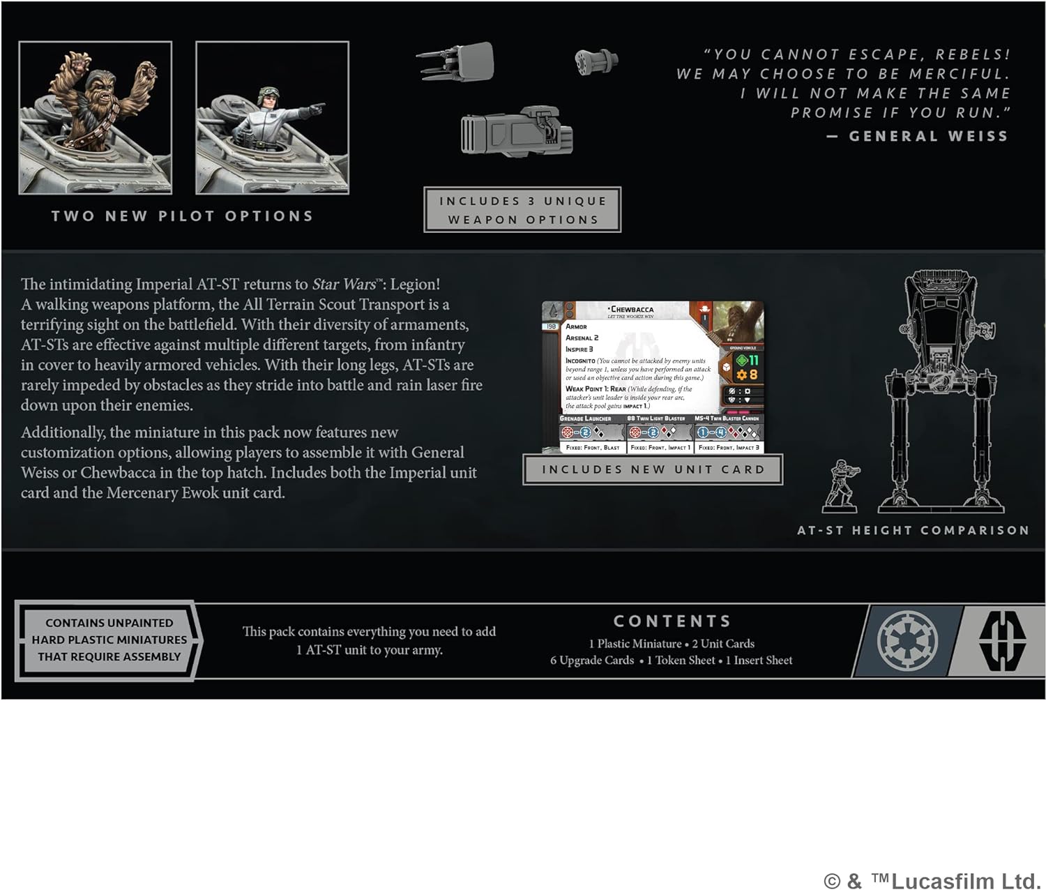 Atomic Mass Games | Star Wars Legion: AT-ST Walker | Miniatures Game | Ages 14+ | 2 Players | 90 Minutes Playing Time