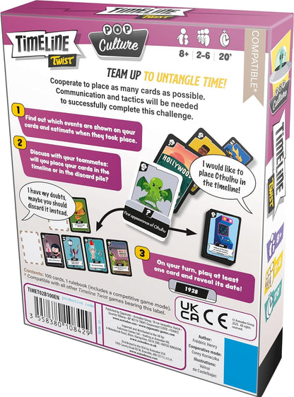 Zygomatic | Timeline Twist: Pop Culture | Card Game | Ages 8+ | 2-6 Players | 20 Minutes Playing Time