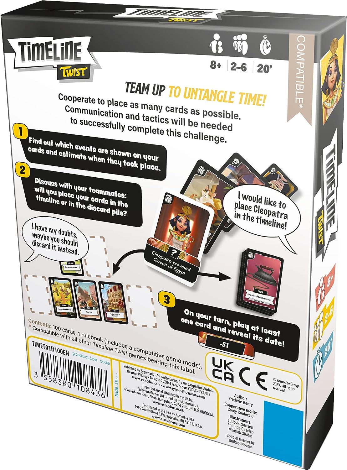 Zygomatic | Timeline Twist | Card Game | Ages 8+ | 2-6 Players | 20 Minutes Playing Time