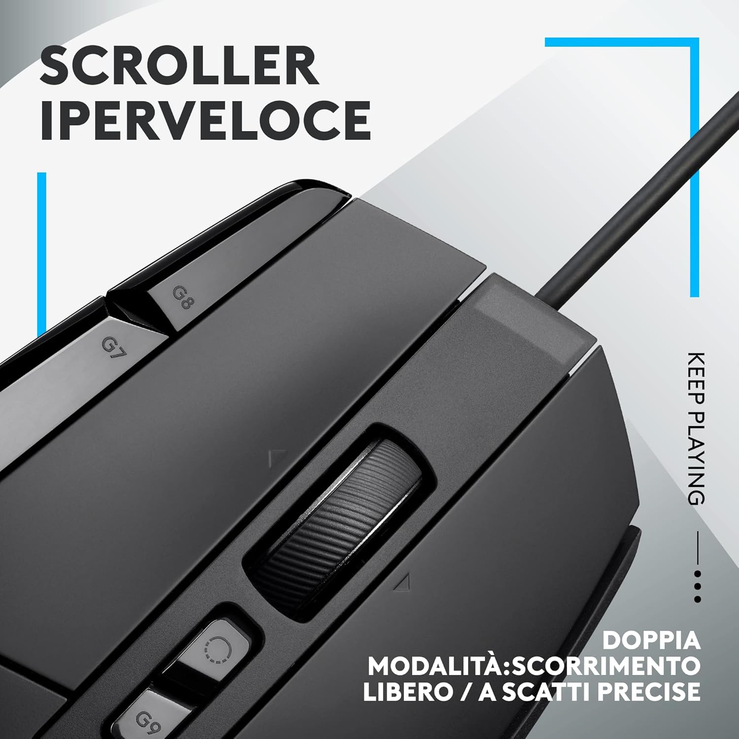 Logitech G G502 X Wired Gaming Mouse - LIGHTFORCE hybrid optical-mechanical primary switches, HERO 25K gaming sensor, compatible with PC - macOS/Windows