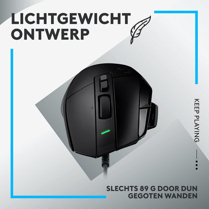 Logitech G G502 X Wired Gaming Mouse - LIGHTFORCE hybrid optical-mechanical primary switches, HERO 25K gaming sensor, compatible with PC - macOS/Windows