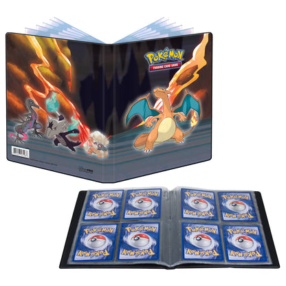 Ultra PRO - Gallery Series: Scorching Summit 4-Pocket Portfolio voor Pokémon ft. Charizard, Salazzle, Torkoal, & Alolan Marowak, Bescherm en bewaar 40+ Pokémon-kaarten, gamekaarten, verzamelkaarten
