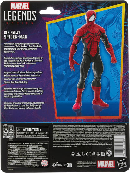 Marvel Hasbro Legends Series Ben Reilly Spider-Man, Spider-Man Legends Collectible 6 Inch Action Figures, 2 Accessories