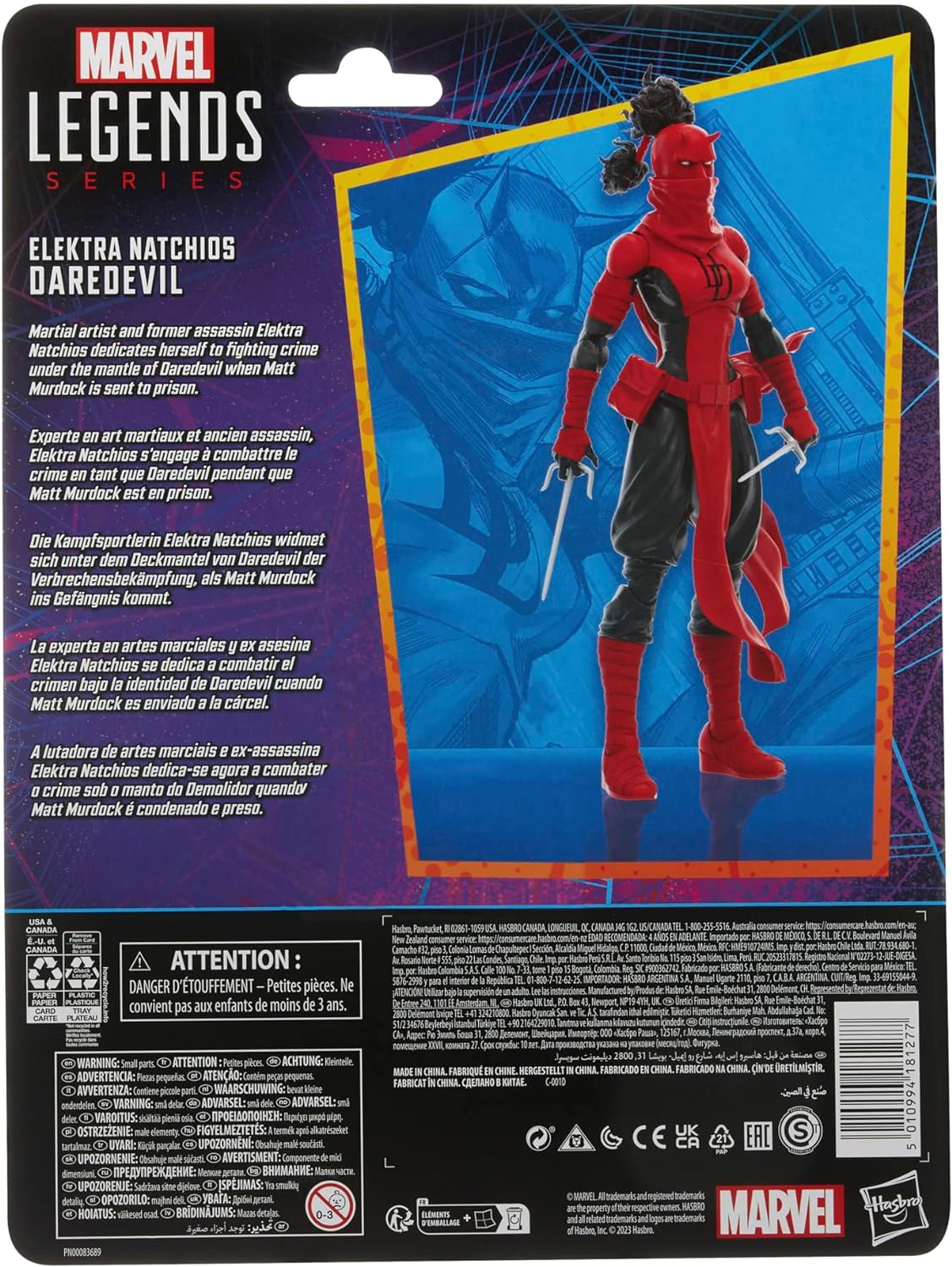 Marvel Hasbro Legends Series, Elektra Natchios Daredevil, Figurine de Collection de 15 cm