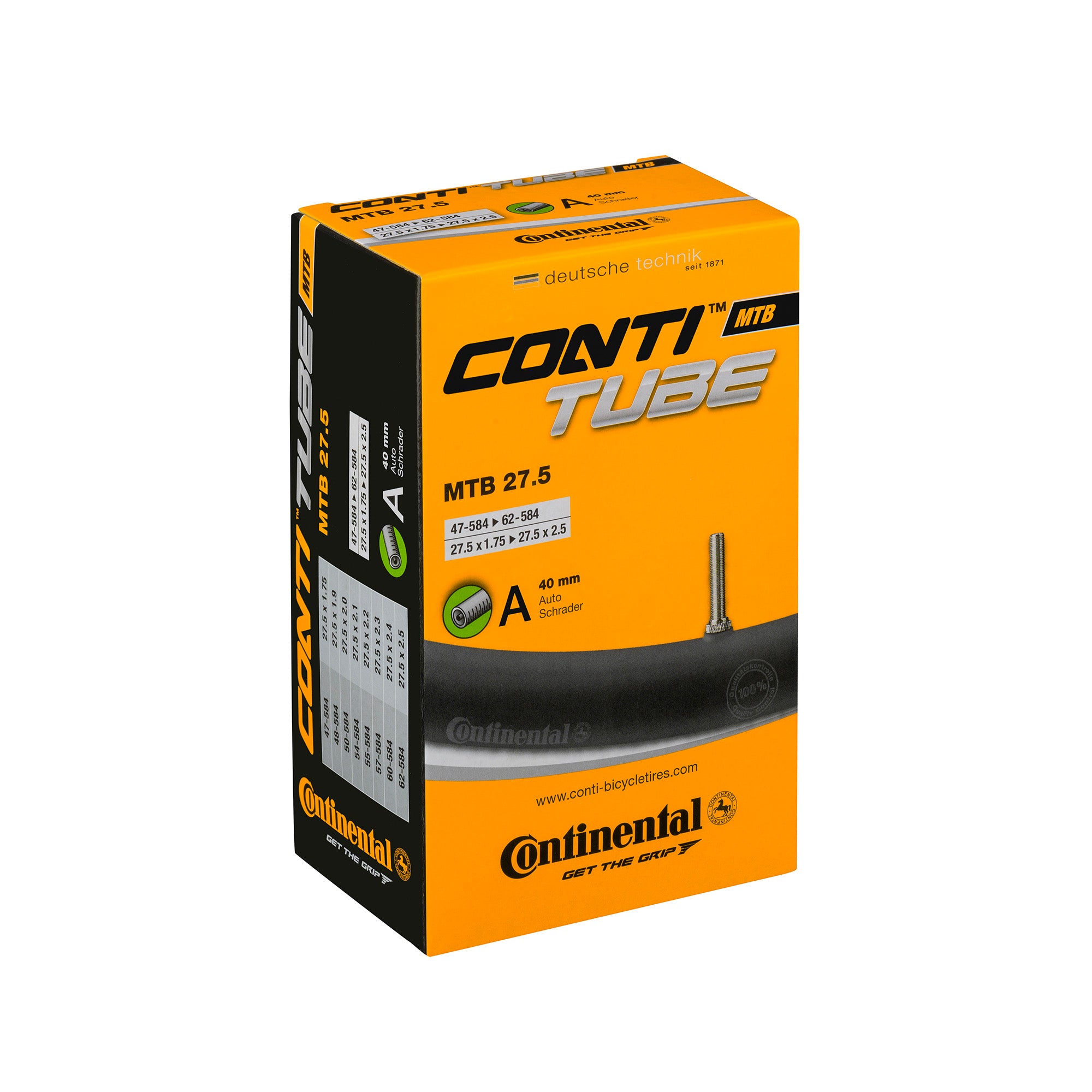 Continental MTB Tube Schrader 40Mm Valve Black 26X1.75-2.50"