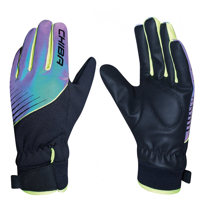 Chiba Kids Waterproof Kinder Winter Fahrrad Handschuhe lang reflektierend Rainbow/schwarz 2025