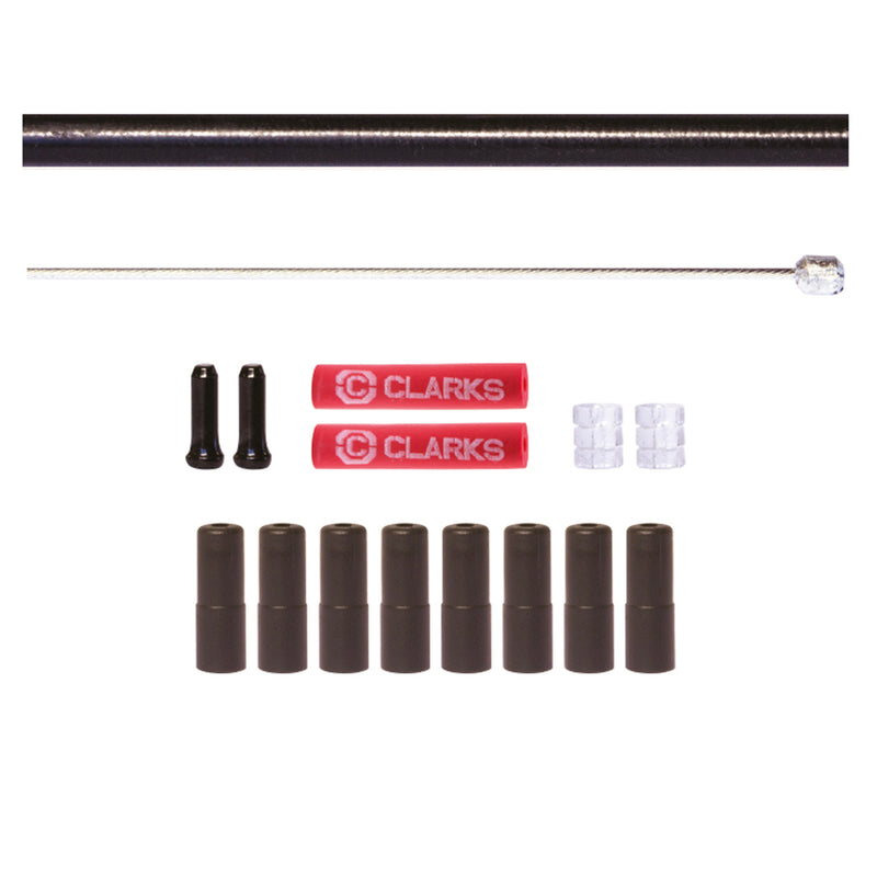 Clarks Universal S/S Front & Rear Gear Cable Kit W/Sp4 Black Outer Casing