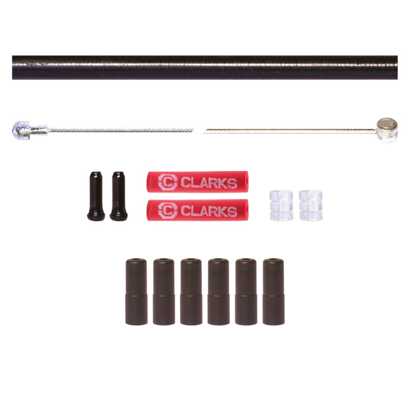 Clarks Universal S/S Front & Rear Brake Cable Kit W/P2 Black Outer Casing