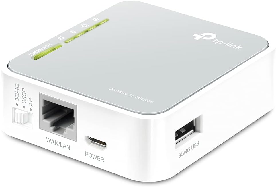 TP-Link 150 Mbps Portable 3G/4G Wi-Fi Travel Router (Support 3G/4G Router Mode/Access Point Mode/Client Mode, No Configuration Required, UK Plug (Archer MR3020