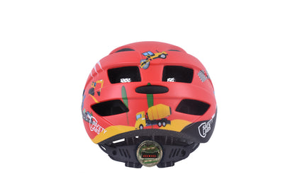 SAFETY LABS In-Mold Dino Light Cars Fahrradhelm für Kinder, mit integriertem Licht, T.S (48-53