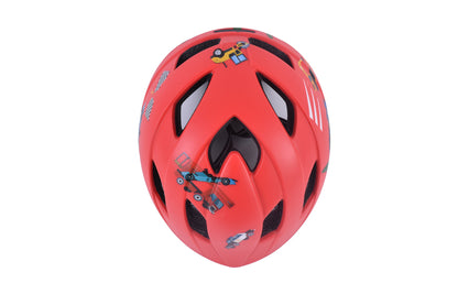 SAFETY LABS In-Mold Dino Light Cars Fahrradhelm für Kinder, mit integriertem Licht, T.S (48-53