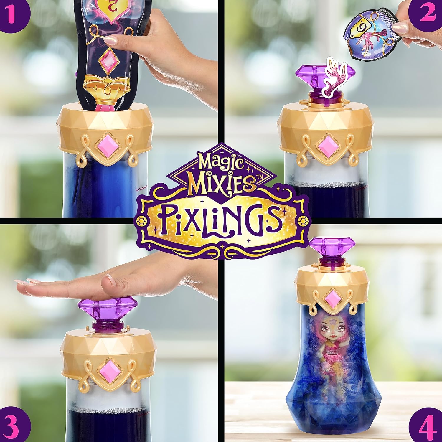 Magic Mixies - Pixlings, Deerlee The Deer Pixling, Create And Mix A Magic Potion That Magically Reveals A Beautiful 6.5" Pixling Doll Inside A Potion Bottle!