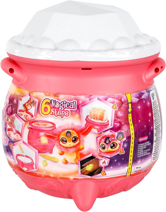Magic Mixies Magical Gem Surprise Fire Magic Cauldron - Reveal a Non-Electronic Mixie Plushie and Magic Ring with a pop up reveal from the Fizzing Cauldron